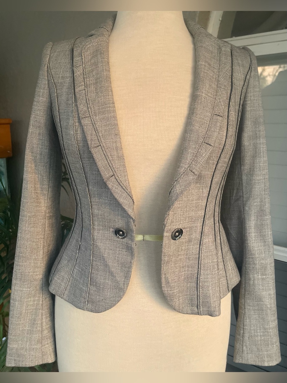 Women’s Gray Tailored Ponte Blazer Jacket